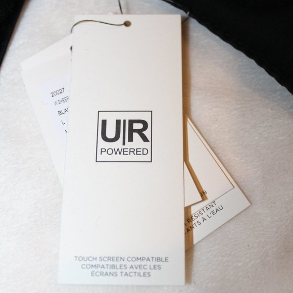 NWT UGG WOMEN'S SPILL SEAM TECH ENABLED SUEDE SHEARLING GLOVES BLACK - Picture 5 of 6